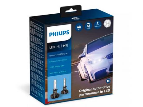 Лампа Philips Ultinon Pro9000 LED-HL H1 13.2V 18W 5800K (2 штуки) 11258U90CWX2