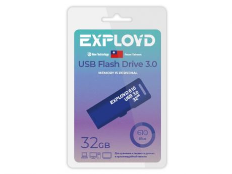 USB Flash Drive 32Gb - Exployd 610 EX-32GB-610-Blue