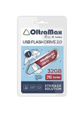 USB Flash Drive 32GB - OltraMax 290 2.0 OM-32GB-290-Dark Red