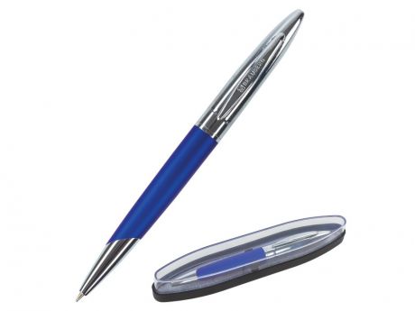 Ручка шариковая Brauberg Echo корпус Silver-Blue, стержень Blue 143460