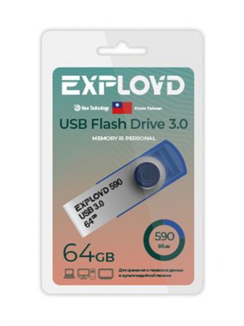 USB Flash Drive 64GB Exployd 590 EX-64GB-590-Blue
