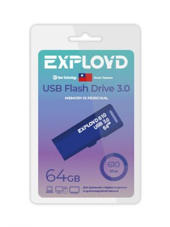 USB Flash Drive 64GB Exployd 610 EX-64GB-610-Blue