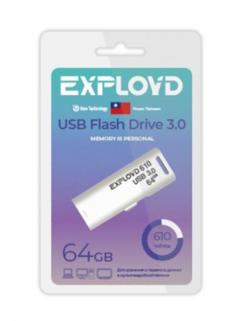 USB Flash Drive 64GB Exployd 610 EX-64GB-610-White