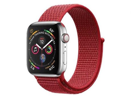 Аксессуар Ремешок DF для APPLE Watch 42mm/44mm Red iNylonBand-02