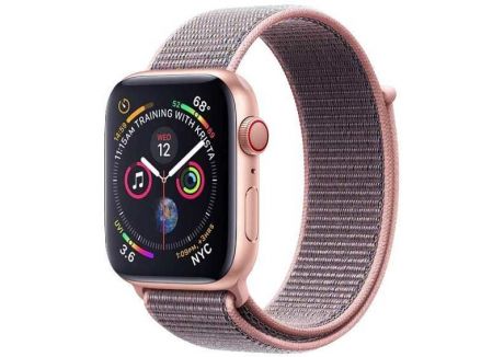 Аксессуар Ремешок DF для APPLE Watch 42mm/44mm Pink Gold iNylonBand-02