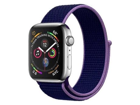 Аксессуар Ремешок DF для APPLE Watch 42mm/44mm Blue iNylonBand-02