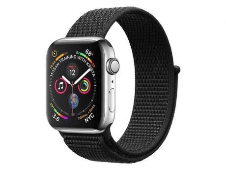 Аксессуар Ремешок DF для APPLE Watch 42mm/44mm Black iNylonBand-02