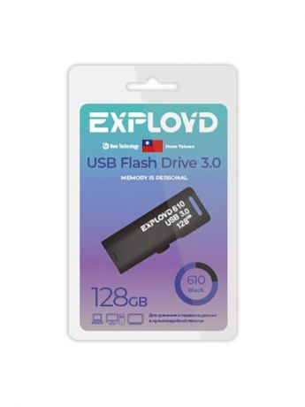 USB Flash Drive 128Gb - Exployd 610 3.0 EX-128GB-610-Black