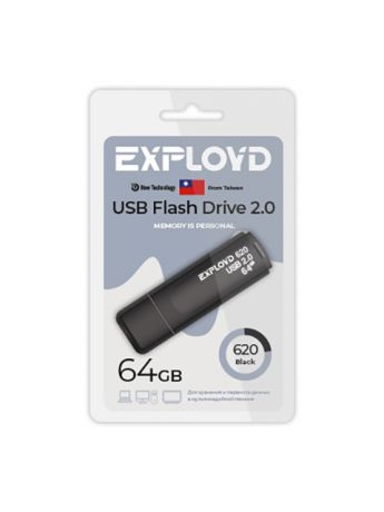 USB Flash Drive 64Gb - Exployd 620 2.0 EX-64GB-620-Black