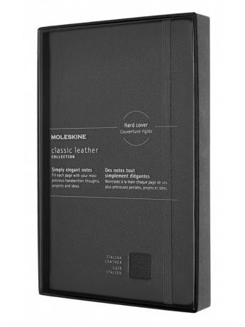 Блокнот Moleskine Le Leather Large 130х210mm 96 листов Black LCLH31HBKBOX / 1139370