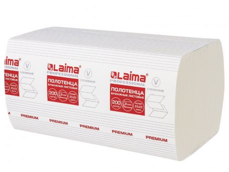 Полотенце Лайма Premium бумажное 2-слойные 23х23cm 200шт 126095