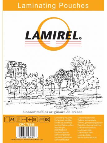 Пленка для ламинирования Fellowes Lamirel A4 100мкм 100шт глянцевая LA-7865801/LA-78658/827736