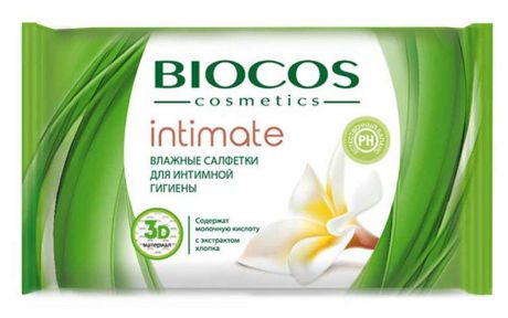 Влажные салфетки для интимной гигиены Biocos intimate, 15 шт