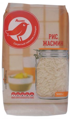 Рис белый Auchan Красная Птица Жасмин, 500 г
