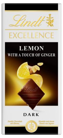 Шоколад Lindt Excellence темный с лимоном и имбирем, 100 г