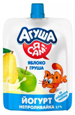 Йогурт «Агуша» Я сам! яблоко груша 2,7%, 85 г