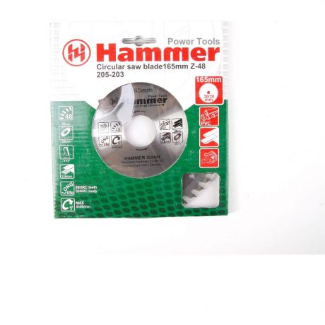Диск пильный Hammer Flex 205-203 CSB PL 165мм*48*30/20мм по ламинату, 30674