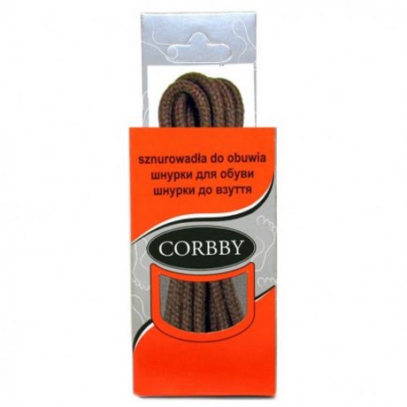 Шнурки для обуви CORBBY коричневые 90см,круглые,хлопок