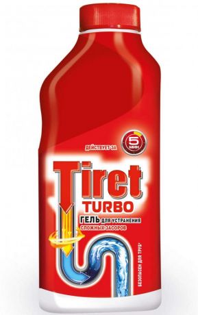 Гель для удаления сложных засоров Tiret Turbo, 500 мл