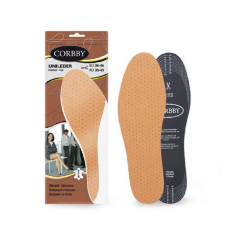 Стельки для обуви CORBBY UNI LEDER кожаные
