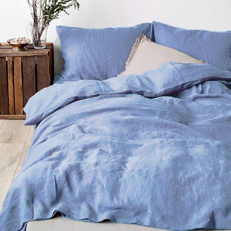 Комплект постельного белья Rustic Евро Blue, размер: пододеяльник 200х220см, простыня 200х215см, наволочка 70х70см 2шт, полисатин, 100%п/э, 85 г/м2