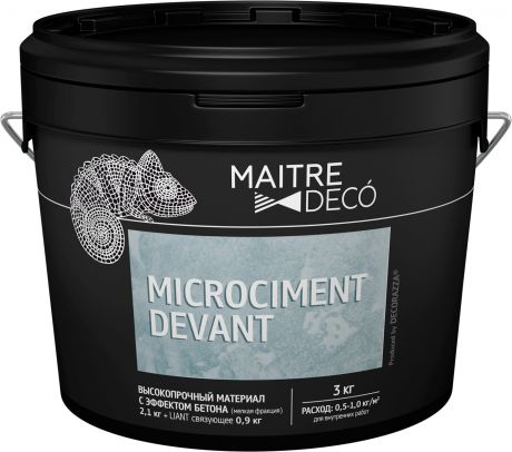 Высокопрочный материал с эффектом бетона Maitre Deco «Microciment Devant» 3 кг