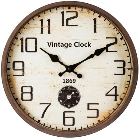 Часы настенные «Vintage Clock», цвет коричневый, 30 см