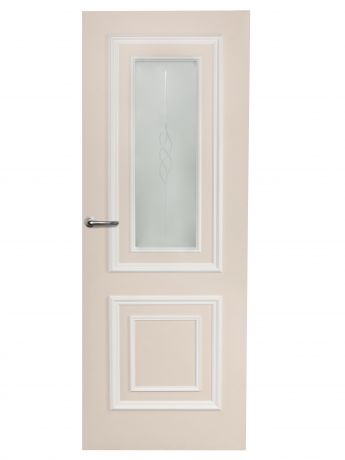Дверь межкомнатная остекленная Треви 70х200 см, цвет магнолия, с фурнитурой