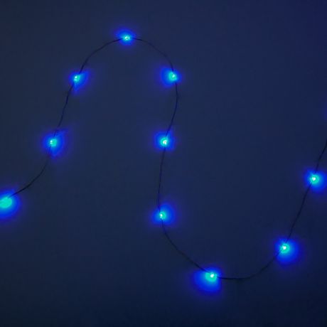 Электрогирлянда наружная «Роса» 10 м 100 LED синий на батарейках