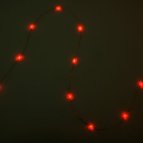 Электрогирлянда комнатная «Роса» 10 м 100 LED красный на батарейках