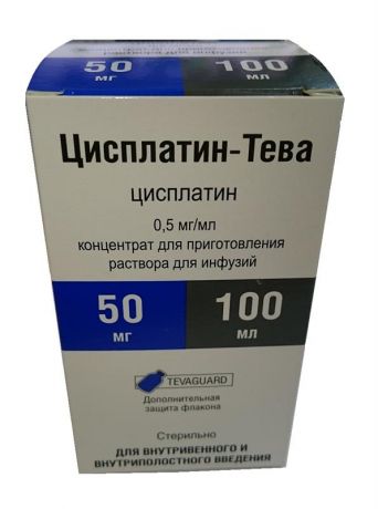 цисплатин-тева концентрат для инфузий 0,5 мг/мл 100 мл 1 фл