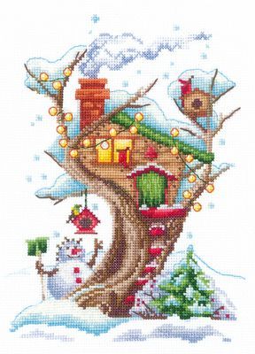 Набор для вышивания Сделай своими руками Д-23 Дома на деревьях. Снежный