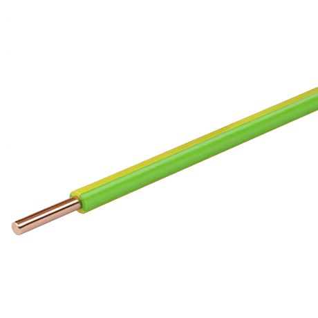 Провод Electraline ПуВ 1x4, на отрез, цвет желто-зеленый