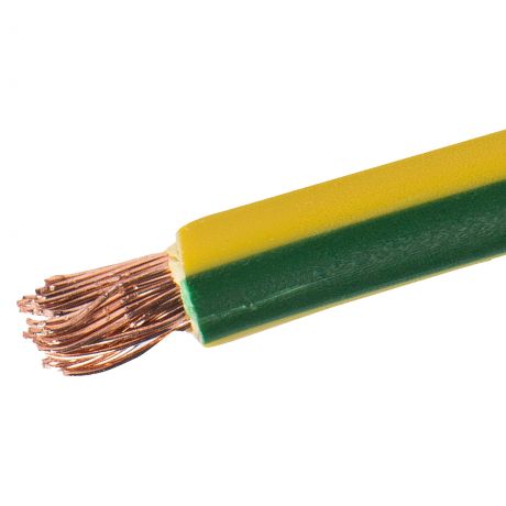 Провод Electraline ПуГВ 1x6, на отрез, цвет желто-зеленый