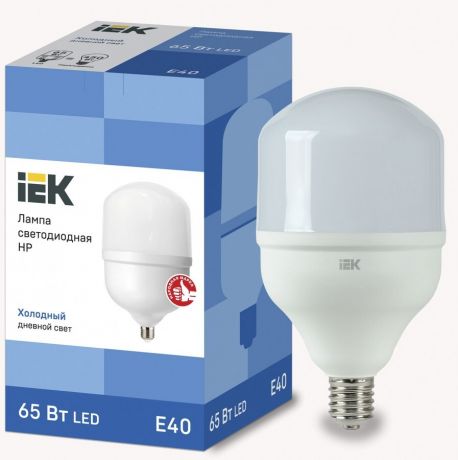Лампа светодиодная IEK E40 65 Вт цилиндр матовый 5850 лм, нейтральный белый свет