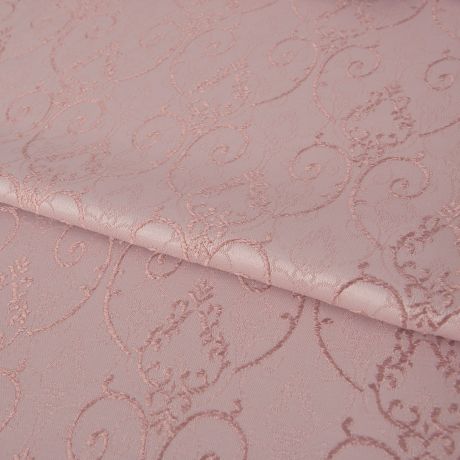 Ткань «Версаль», 150 см, вензель, цвет розовый