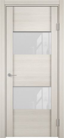 Дверь межкомнатная остеклённая с замком в комплекте Квадро 200x80 см ПВХ цвет шале капучино