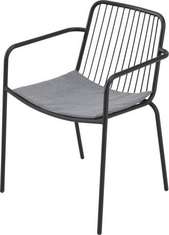 Кресло садовое с подушкой 560x760x540 мм, металл, цвет чёрный
