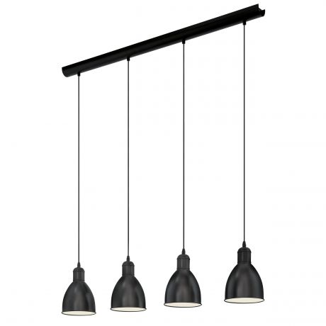 Светильник подвесной Eglo «Priddy», 4 лампы, 12 м², цвет чёрный