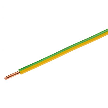 Провод Камкабель ПуВ 1x10, 100 м, цвет зелёный/жёлтый