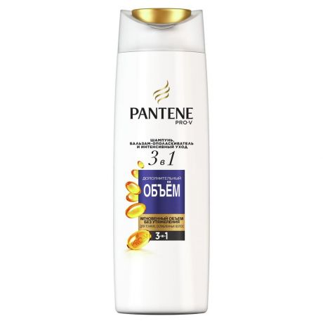 Шампунь для волос PANTENE (с бальзамом/ополаскивателем) интенс.уход 3в1 Доп.объем 360мл