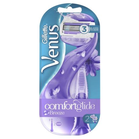 Станок для бритья GILLETTE Venus Breeze, женский + 2 кассеты