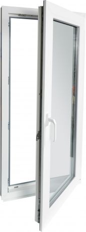 Окно ПВХ одностворчатое 130(127)х60 см поворотно-откидное правое однокамерное