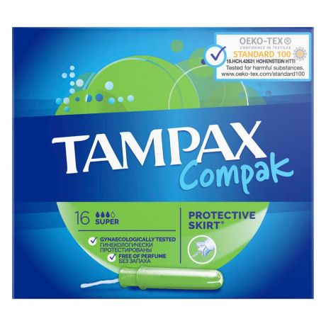 Тампоны TAMPAX Compak Super, 16шт.
