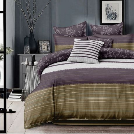 Комплект постельного белья Cottonika Insight life 1,5-спальный,размер:простыня 150х215см, пододеяльник 145х215см,наволочка 70х70см 2шт, сатин
