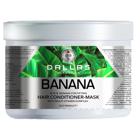Маска для волос DALLAS Banana для укрепления волос с экстрактом банана 500мл