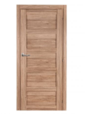 Дверь межкомнатная Прэсто 90х200 см ПВХ цвет дуб санремо натуральный с фурнитурой
