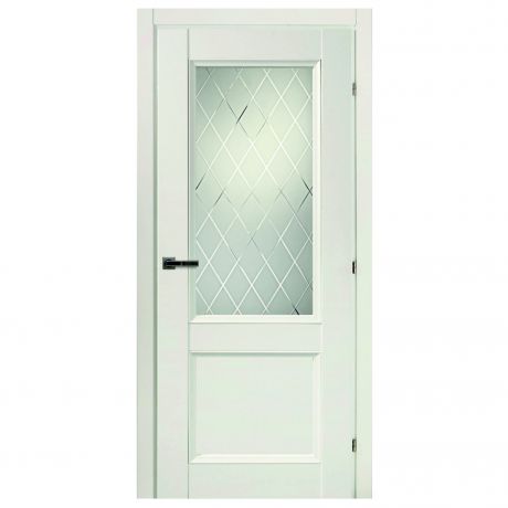 Дверь межкомнатная остеклённая Тнаганика 90х200 см CPL цвет белый с фурнитурой