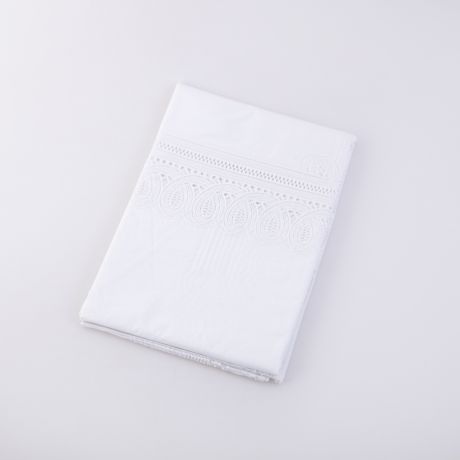 Скатерть Престиж, размер: 137х180см, белая, кружевная, ПВХ, безосновный
