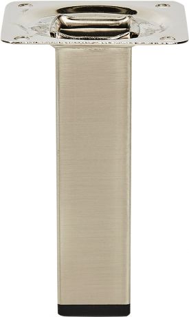 Ножка квадратная 100х25 мм, сталь, цвет никель
